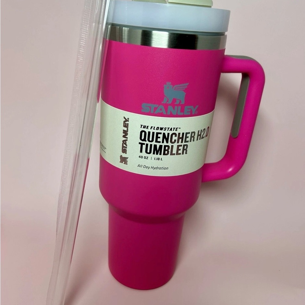 Stanley 40oz Quencher H2.0 Flowstate Stainless Steel Tumbler Hot Pink “Rose Red”